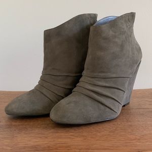 BCBGeneration Wedge Booties, Taupe, Size 8.5